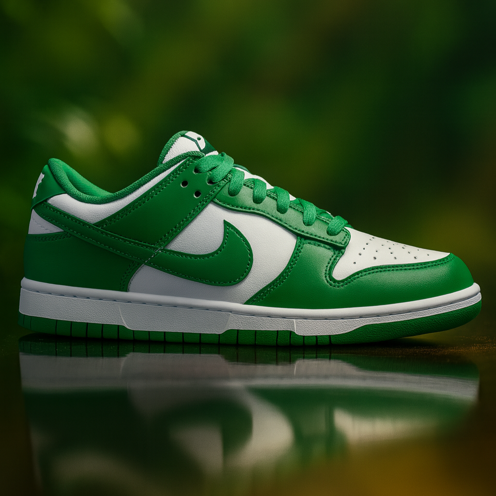 Premium Dunk Low Spartan Green Sneaker Side View - Shoe Society