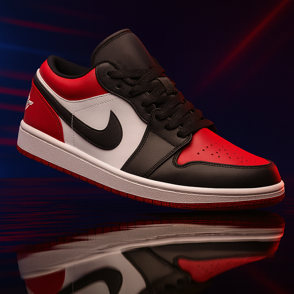 Jordan 1 Low Bred 2.0 Premium Sneaker Side Profile - Shoe Society