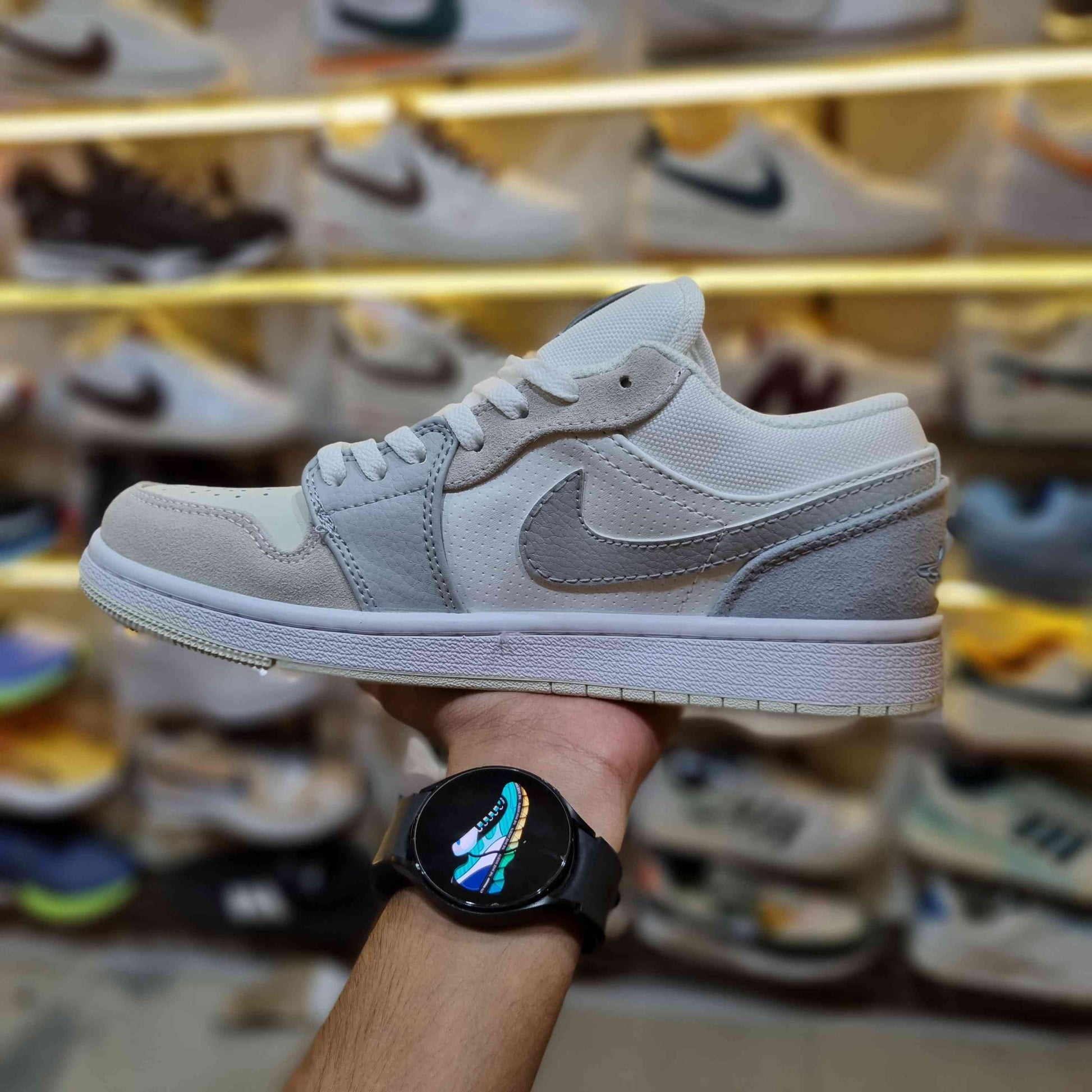 Luxury Streetwear Kicks White Grey and Blue Colorway