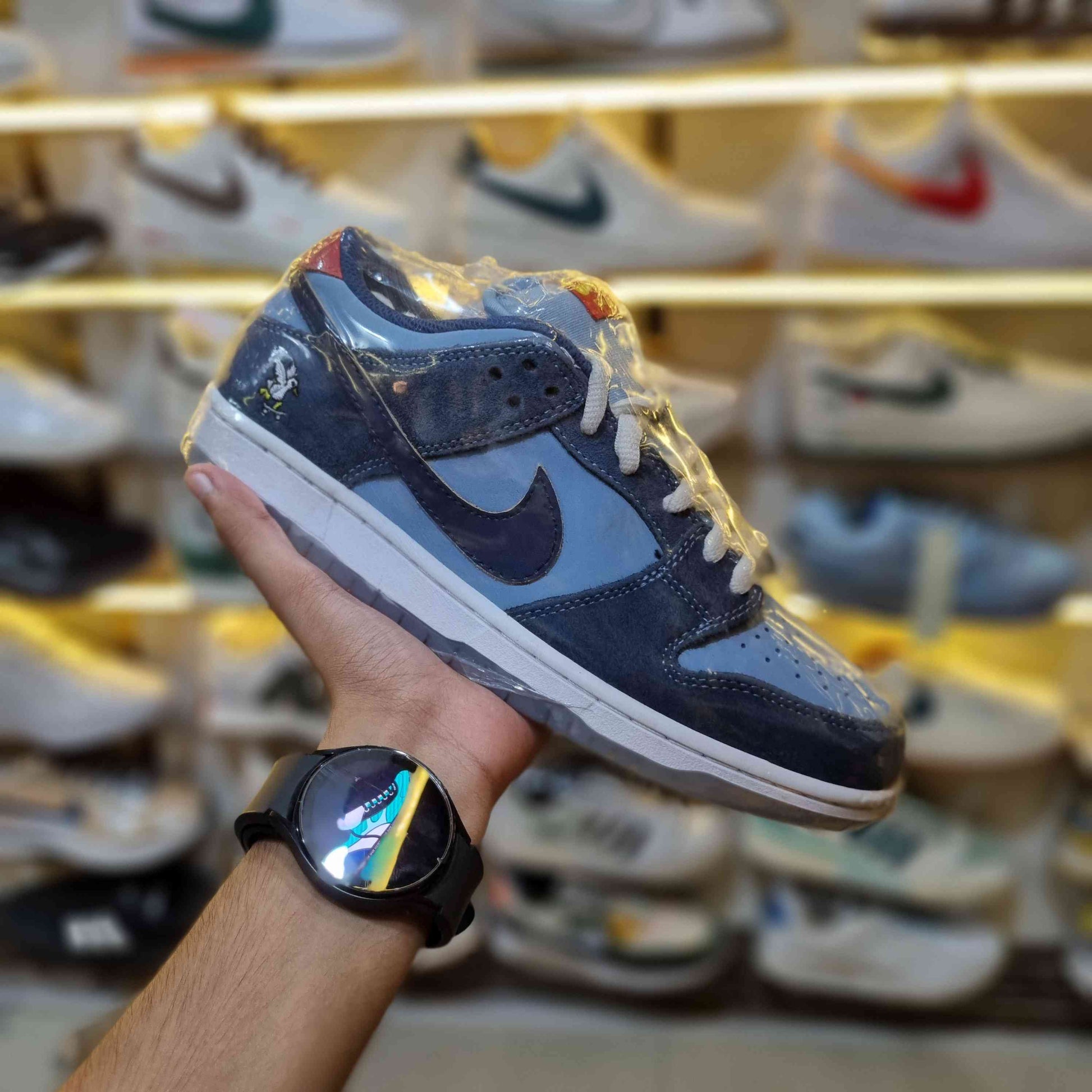 OG Quality Coastal Blue Suede Low Tops with Bird Logo