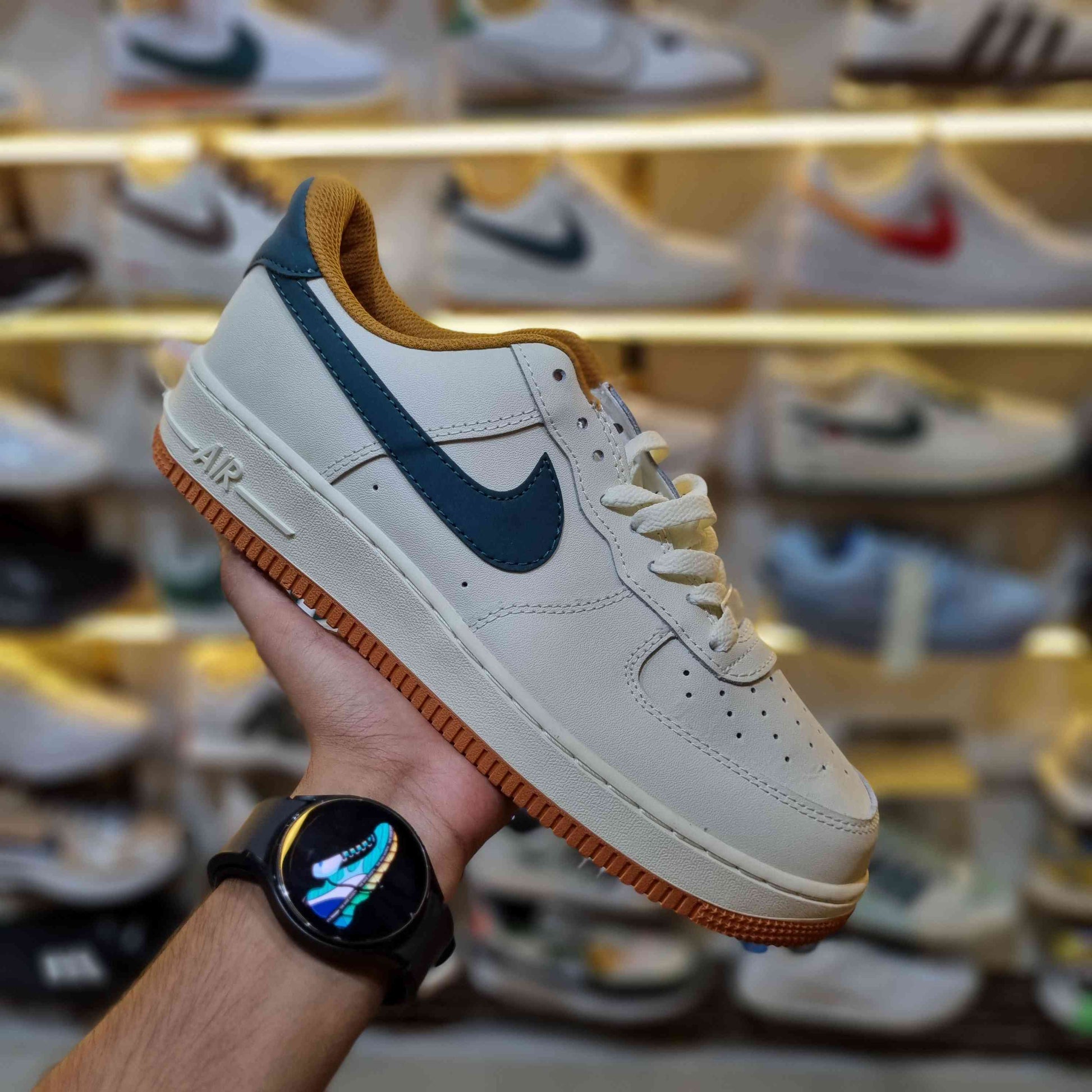 OG Quality White and Green AF1 with Gum Sole