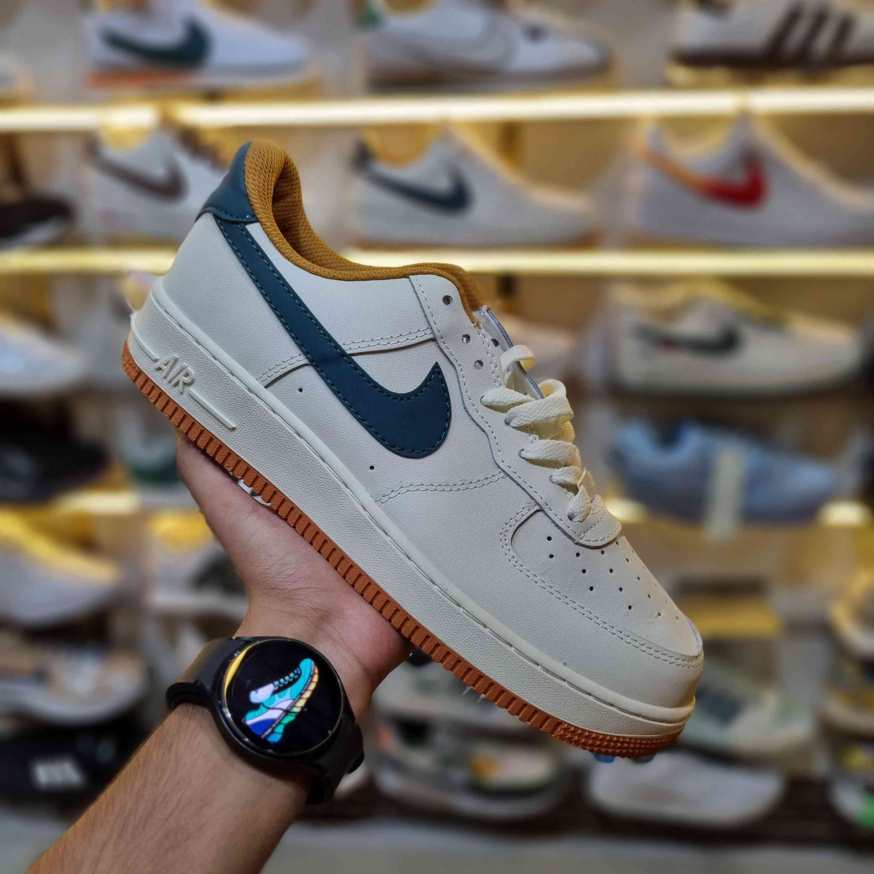 OG Quality White and Green AF1 with Gum Sole
