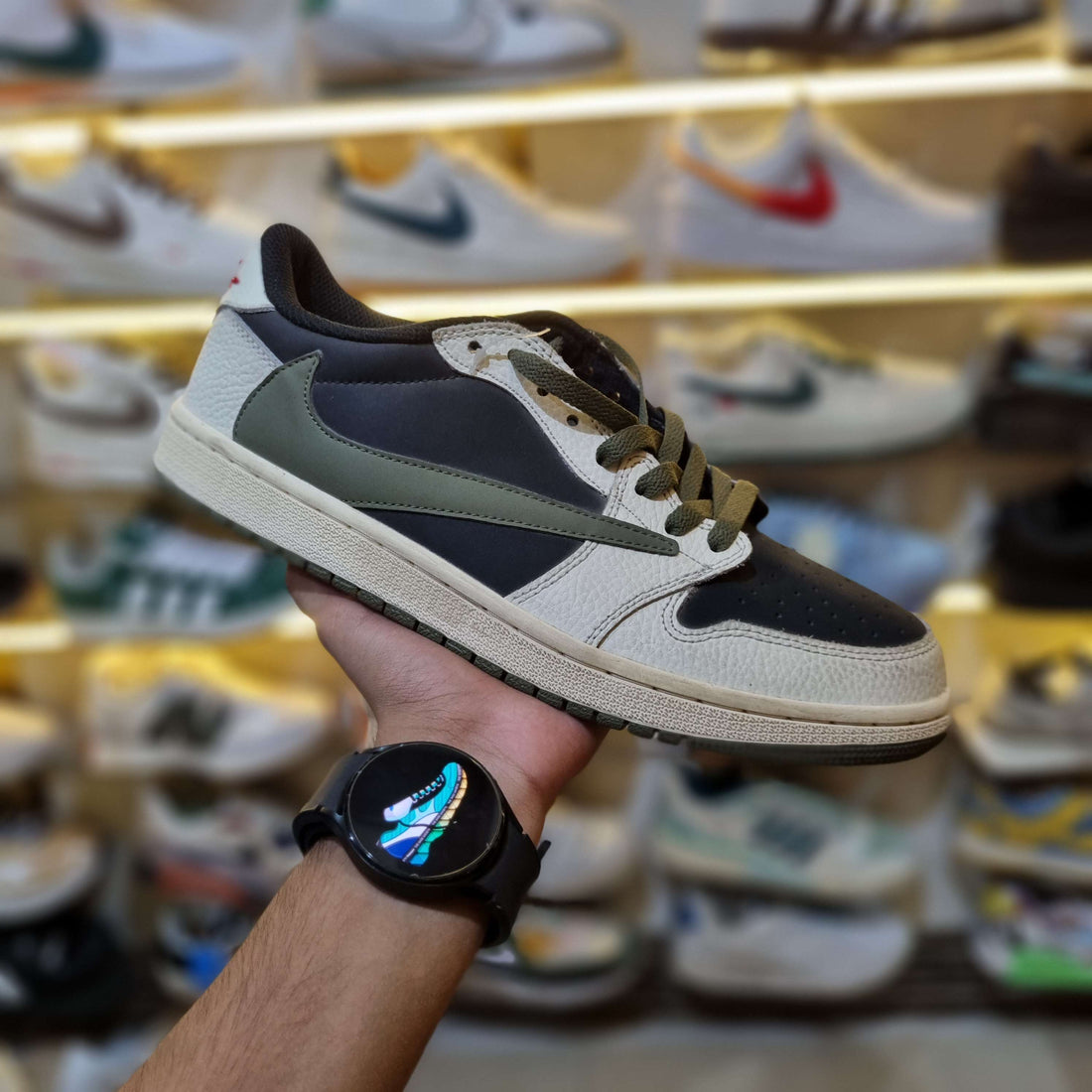 Travis Scott Low Olive Premium OG Quality Shoes Front View