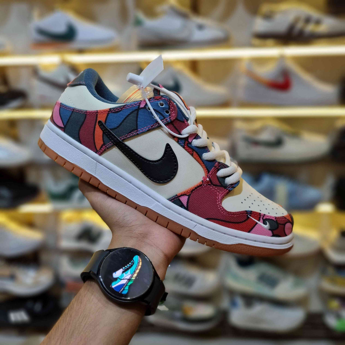 Close Up of Premium Canvas Material on SB Dunk Low Parra Shoe