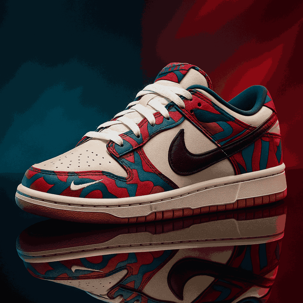 Close Up of Premium Canvas Material on SB Dunk Low Parra Shoe