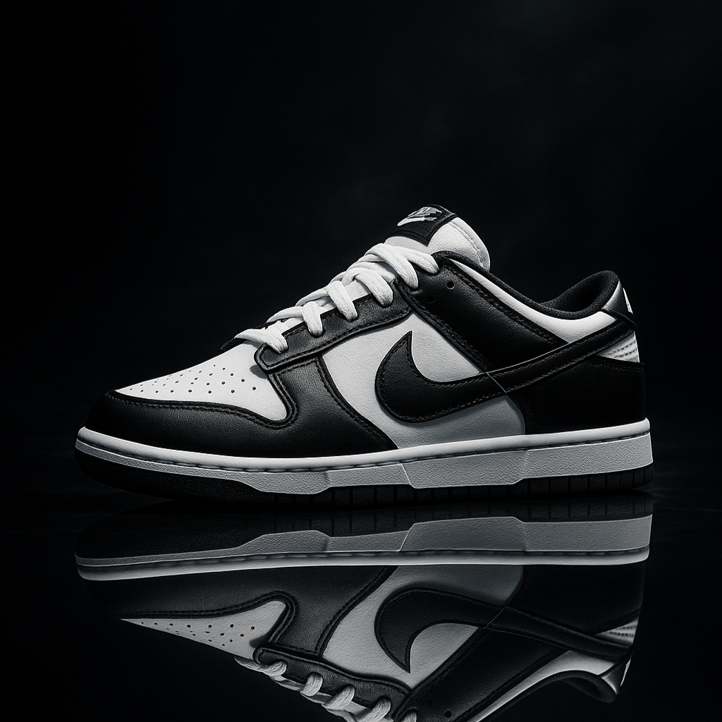 Black-white retro low-top sneakers – front view