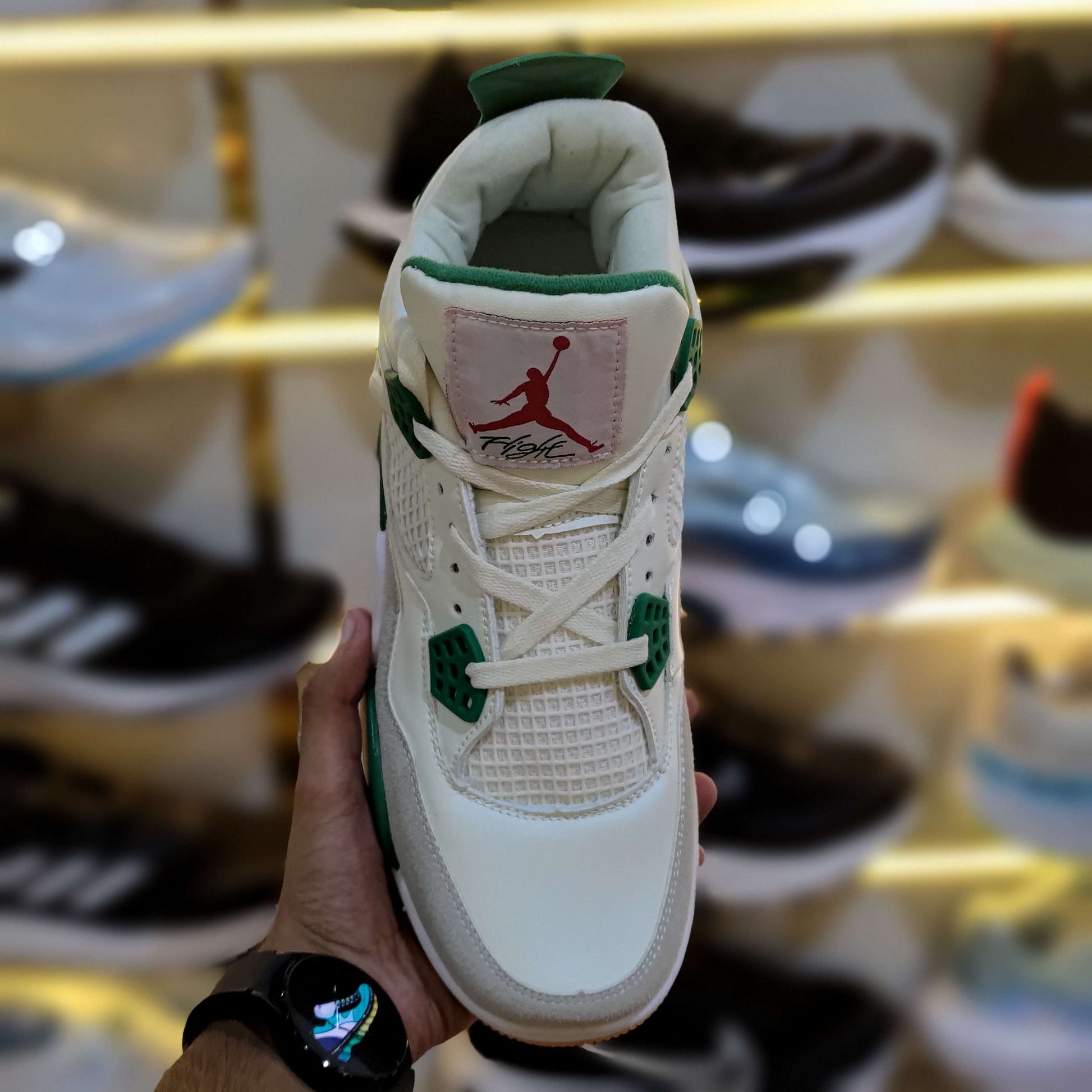 OG Quality White and Pine Green SB 4s with Gum Sole